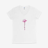 Printify V-neck S / White Flowery Hope V-Neck Flowery Hope V-Neck 19189645833179569146