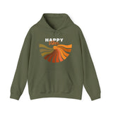 Printify Hoodie Military Green / S Happy Vibes Hooded Sweatshirt Happy Vibes Hooded Sweatshirt 26649763108033502400