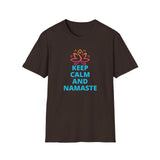 Printify T-Shirt Dark Chocolate / S Keep Calm and Namaste T-Shirt Keep Calm and Namaste T-Shirt 95425450664484804037