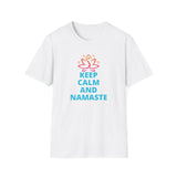 Printify T-Shirt White / S Keep Calm and Namaste T-Shirt Keep Calm and Namaste T-Shirt 25720111648502942217