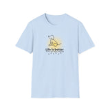 Printify T-Shirt Light Blue / S Life Is Better Dog T-Shirt Life Is Better Dog T-Shirt 12006277927078427390