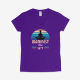 Printify V-neck S / Purple Manifest That Sh*t V-Neck Manifest That Sh*t V-Neck 16290848001859527182