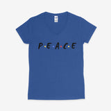 Printify V-neck S / Royal P.E.A.C.E V-Neck P.E.A.C.E V-Neck 10518571945065084177