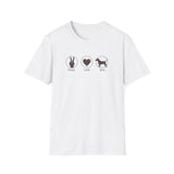 Printify T-Shirt White / S Peace Love Dog T-Shirt Peace Love Dog T-Shirt 94139993037916204536