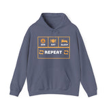 Printify Hoodie Heather Navy / S Zen Eat Sleep Repeat Hooded Sweatshirt Zen Eat Sleep Repeat Hooded Sweatshirt 31183973368035043096
