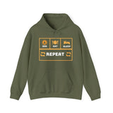 Printify Hoodie Military Green / S Zen Eat Sleep Repeat Hooded Sweatshirt Zen Eat Sleep Repeat Hooded Sweatshirt 46197501857648452176