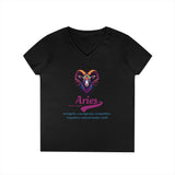 Printify V-neck S / Black Aries Ladies' V-Neck T-Shirt Aries Ladies' V-Neck T-Shirt 13342869895624865393