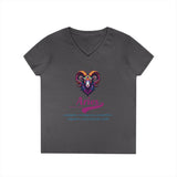 Printify V-neck S / Charcoal Aries Ladies' V-Neck T-Shirt Aries Ladies' V-Neck T-Shirt 14419989455827667847