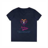 Printify V-neck S / Navy Aries Ladies' V-Neck T-Shirt Aries Ladies' V-Neck T-Shirt 10261366080960210902