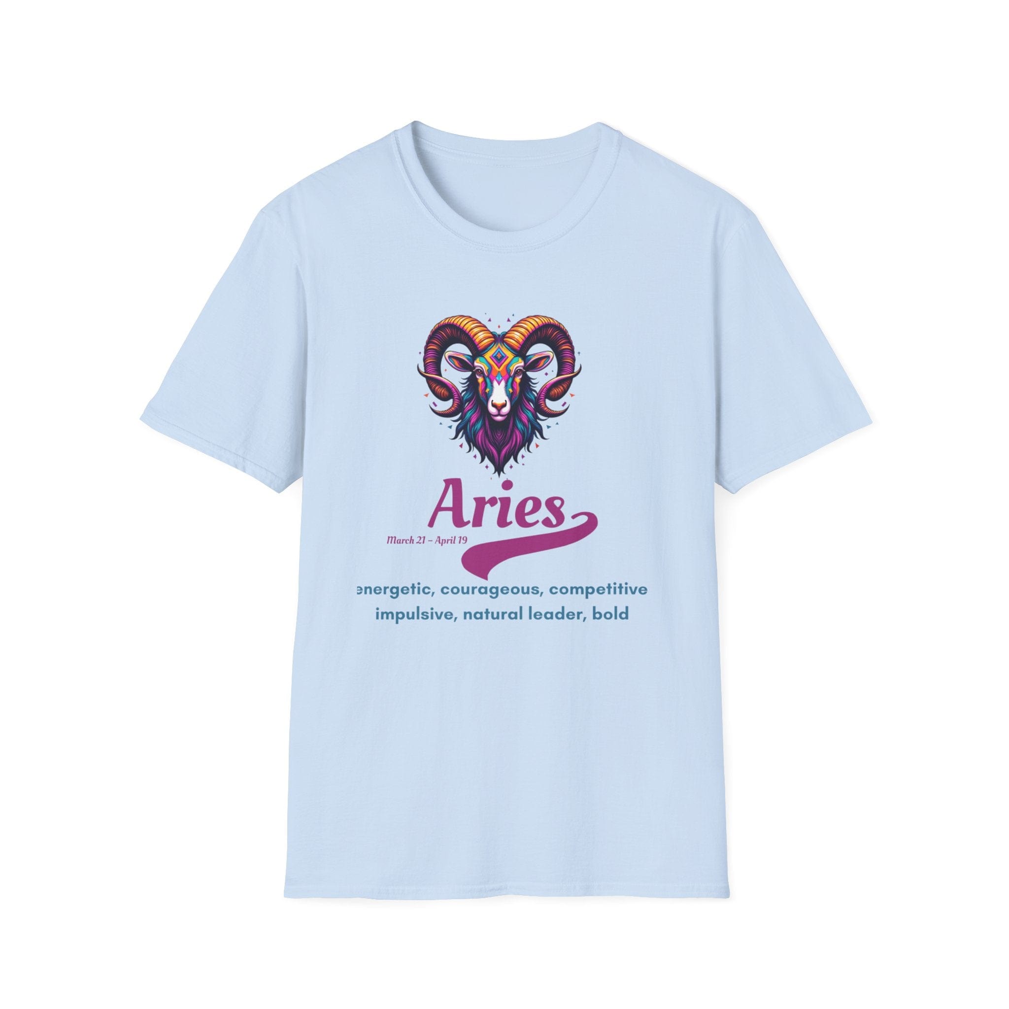 Printify T-Shirt Light Blue / S Aries T-Shirt Aries T-Shirt 19015802386248586532