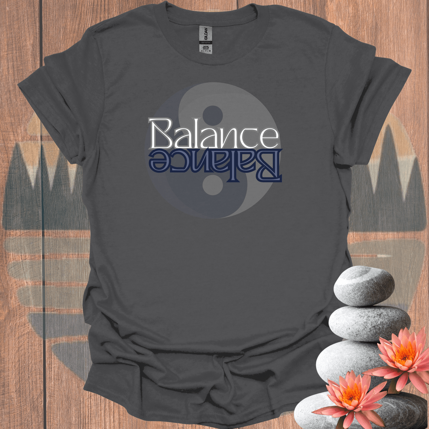 Printify T-Shirt Charcoal / S Balance Yin Yang T-Shirt Balance Yin Yang T-Shirt 22531827258449091117