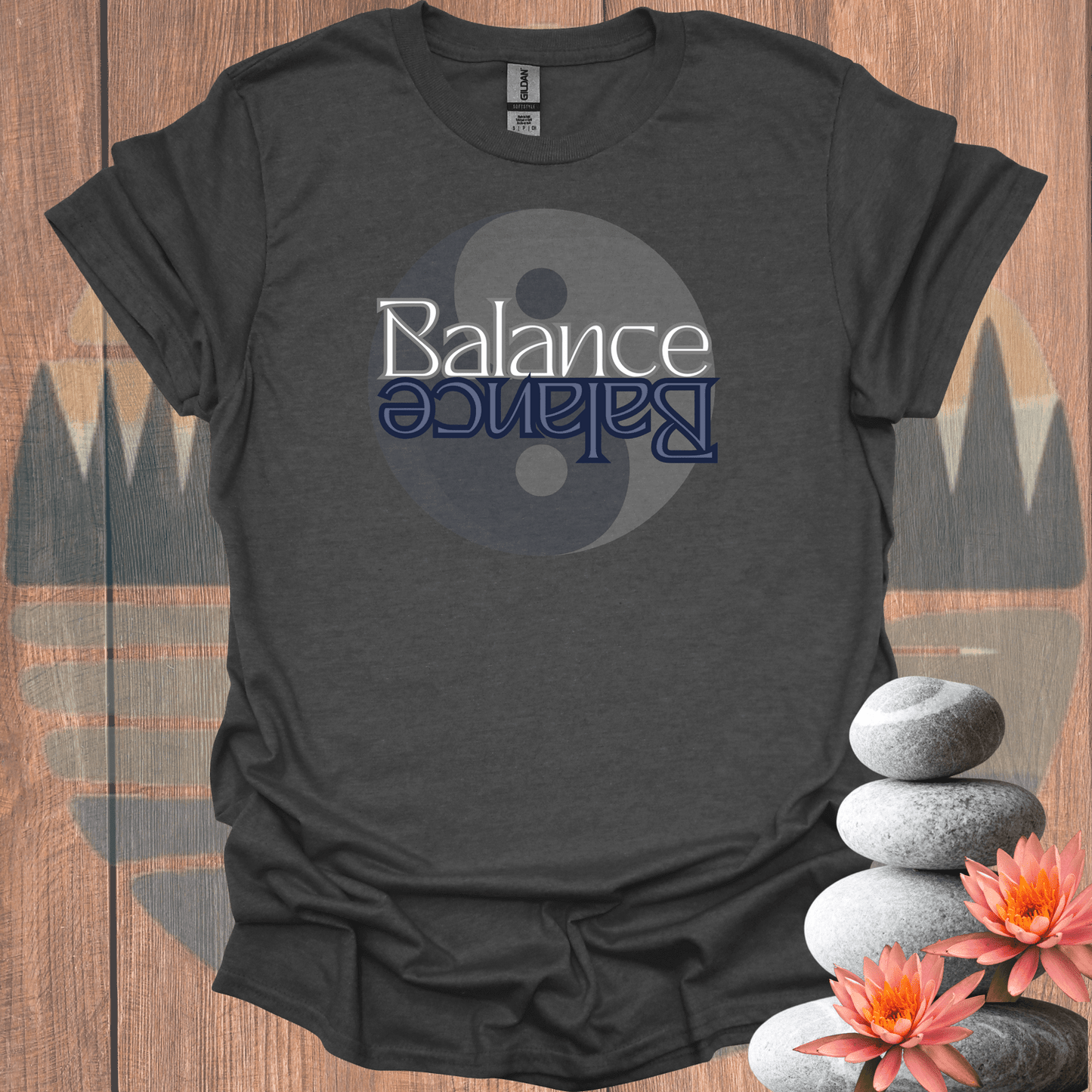 Printify T-Shirt Dark Heather / S Balance Yin Yang T-Shirt Balance Yin Yang T-Shirt 28861891119266834055