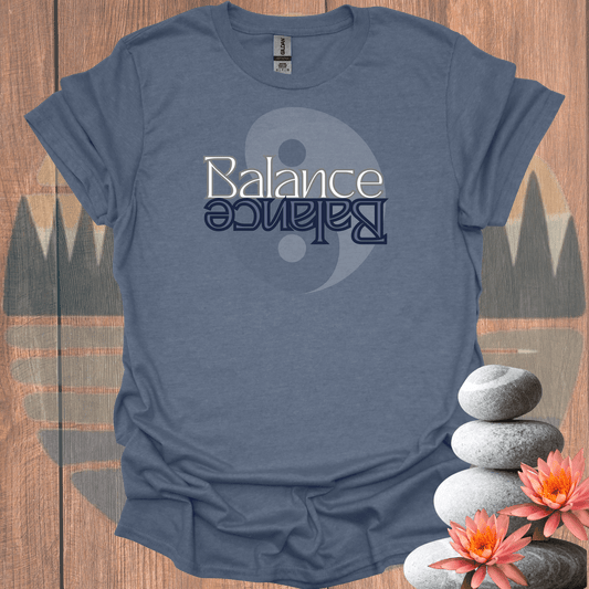 Printify T-Shirt Heather Indigo / S Balance Yin Yang T-Shirt Balance Yin Yang T-Shirt 16297762605177197416