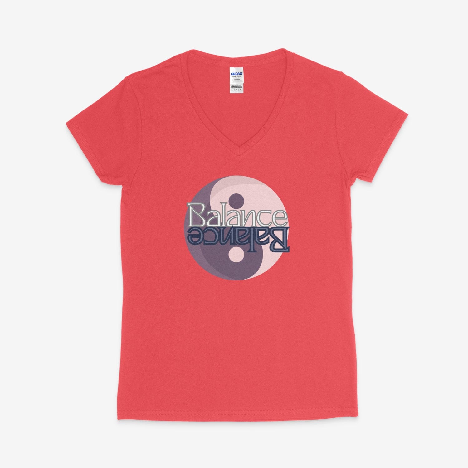 Printify V-neck S / Coral Silk Balance Yin Yang V-Neck Balance Yin Yang V-Neck 73448226425991700494