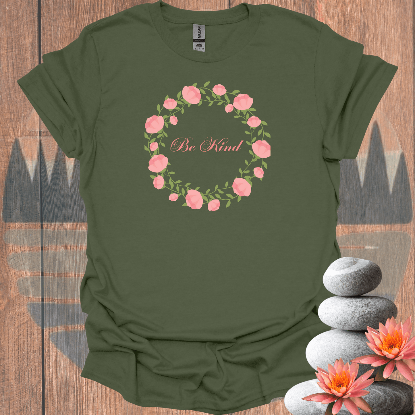 Printify T-Shirt Military Green / S Be Kind T-Shirt Be Kind T-Shirt 12183255587263152013