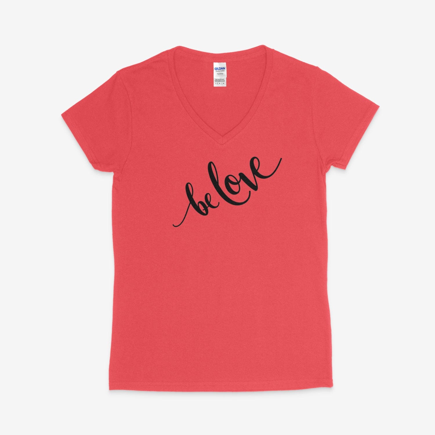 Printify V-neck S / Coral Silk Be Love V-Neck Be Love V-Neck 23838370483642634292