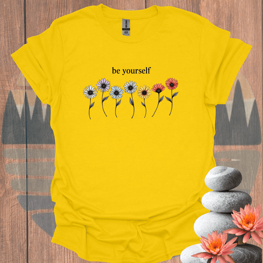 Printify T-Shirt Daisy / S Be Yourself Daisies T-Shirt Be Yourself Daisies T-Shirt 88063681879083510162