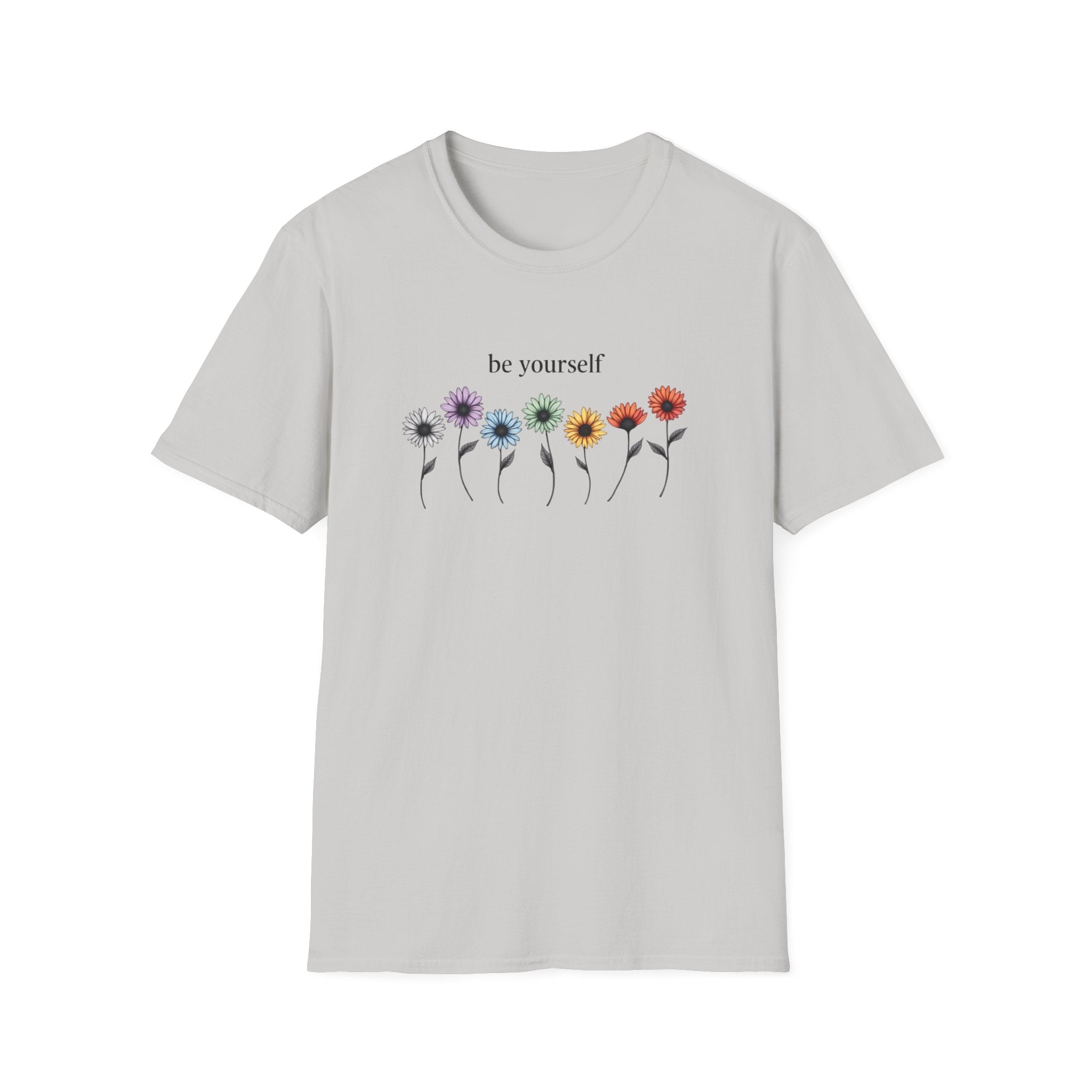 Printify T-Shirt Ice Grey / S Be Yourself Daisies T-Shirt Be Yourself Daisies T-Shirt 20939332768699249330