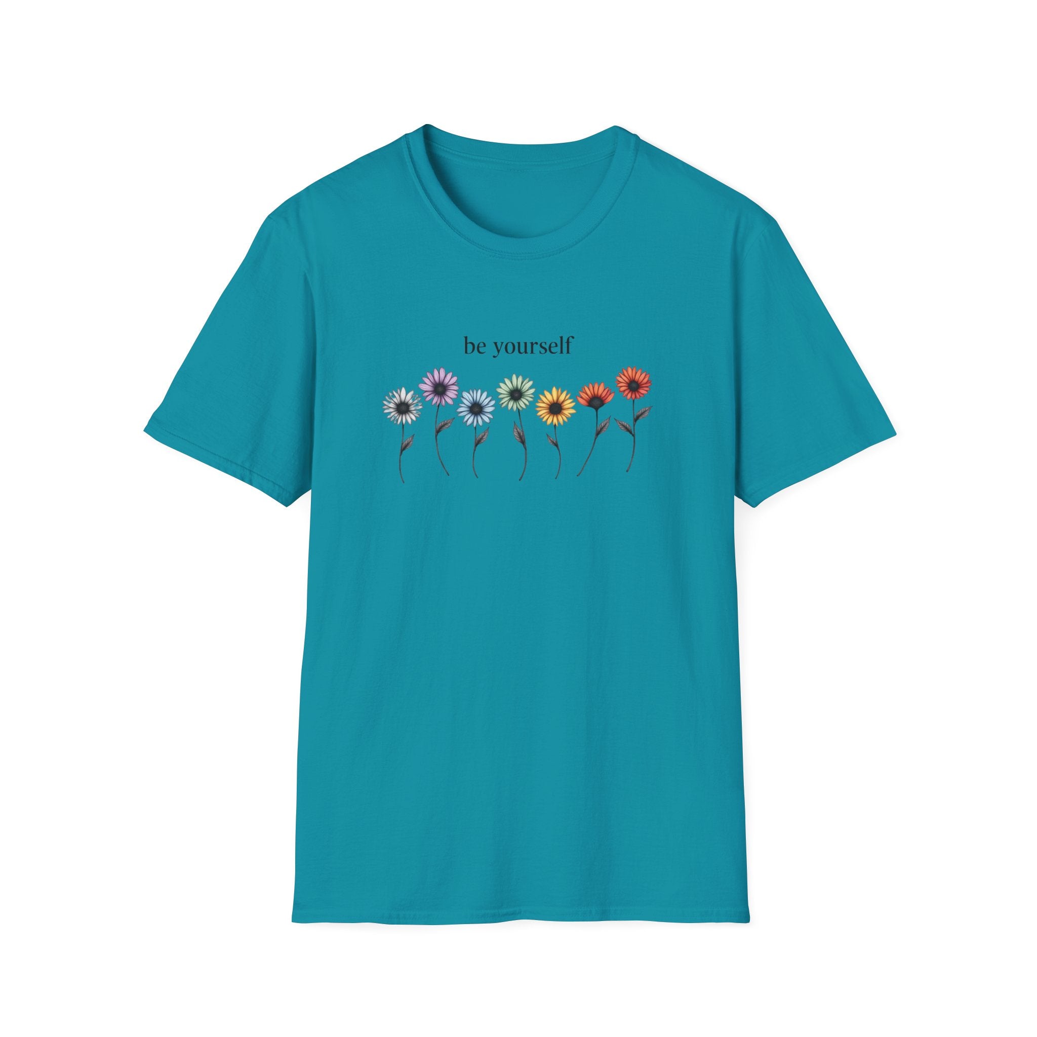 Printify T-Shirt Tropical Blue / S Be Yourself Daisies T-Shirt Be Yourself Daisies T-Shirt 50354900182975577028