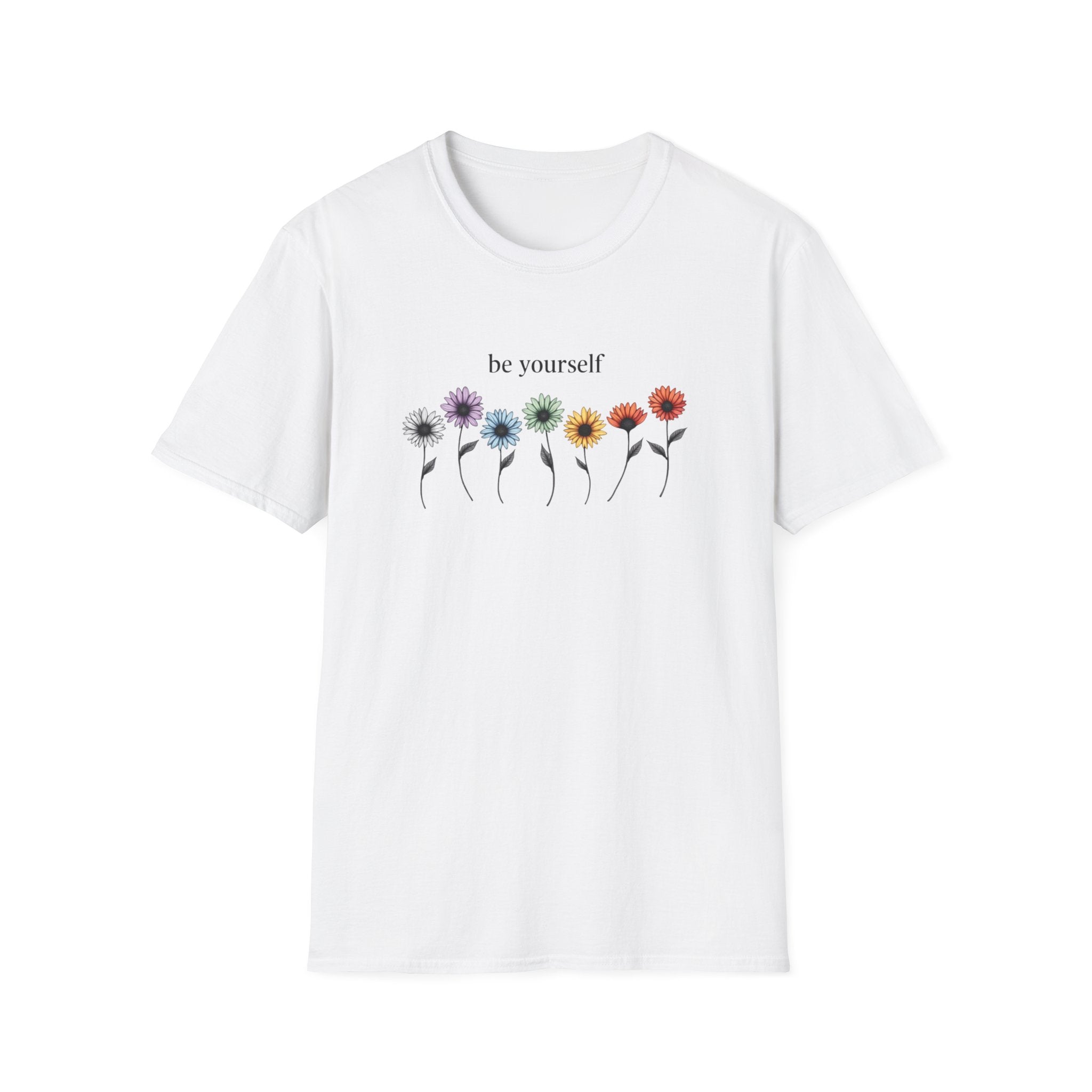 Printify T-Shirt White / S Be Yourself Daisies T-Shirt Be Yourself Daisies T-Shirt 91755694419028354359