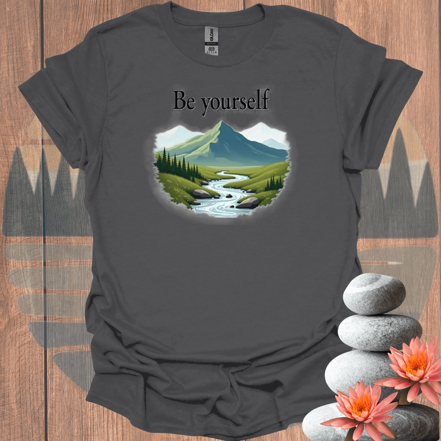 Printify T-Shirt Charcoal / S Be Yourself LandscapeT-Shirt Be Yourself LandscapeT-Shirt 11197185795008782872