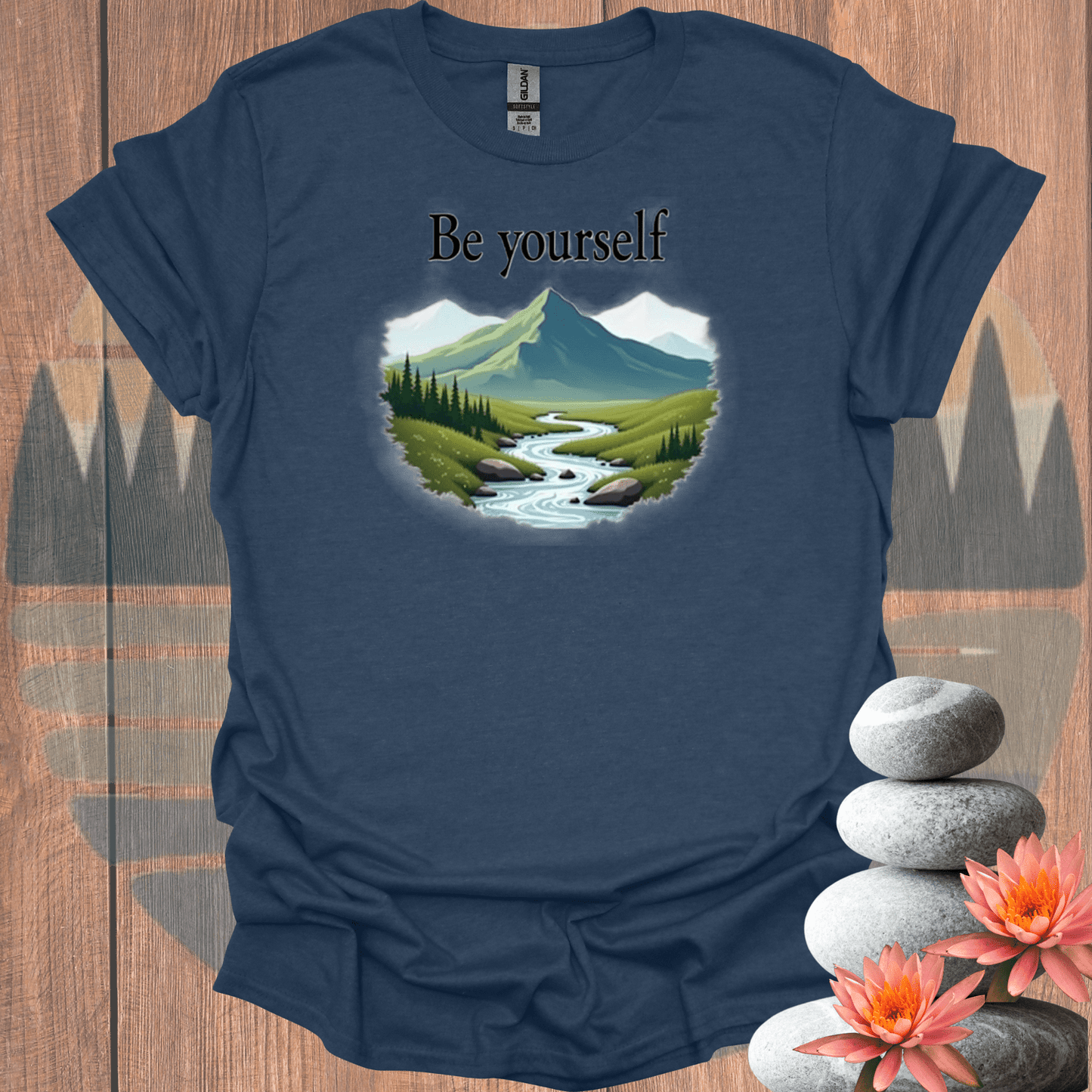 Printify T-Shirt Heather Navy / S Be Yourself LandscapeT-Shirt Be Yourself LandscapeT-Shirt 19089336546318735343