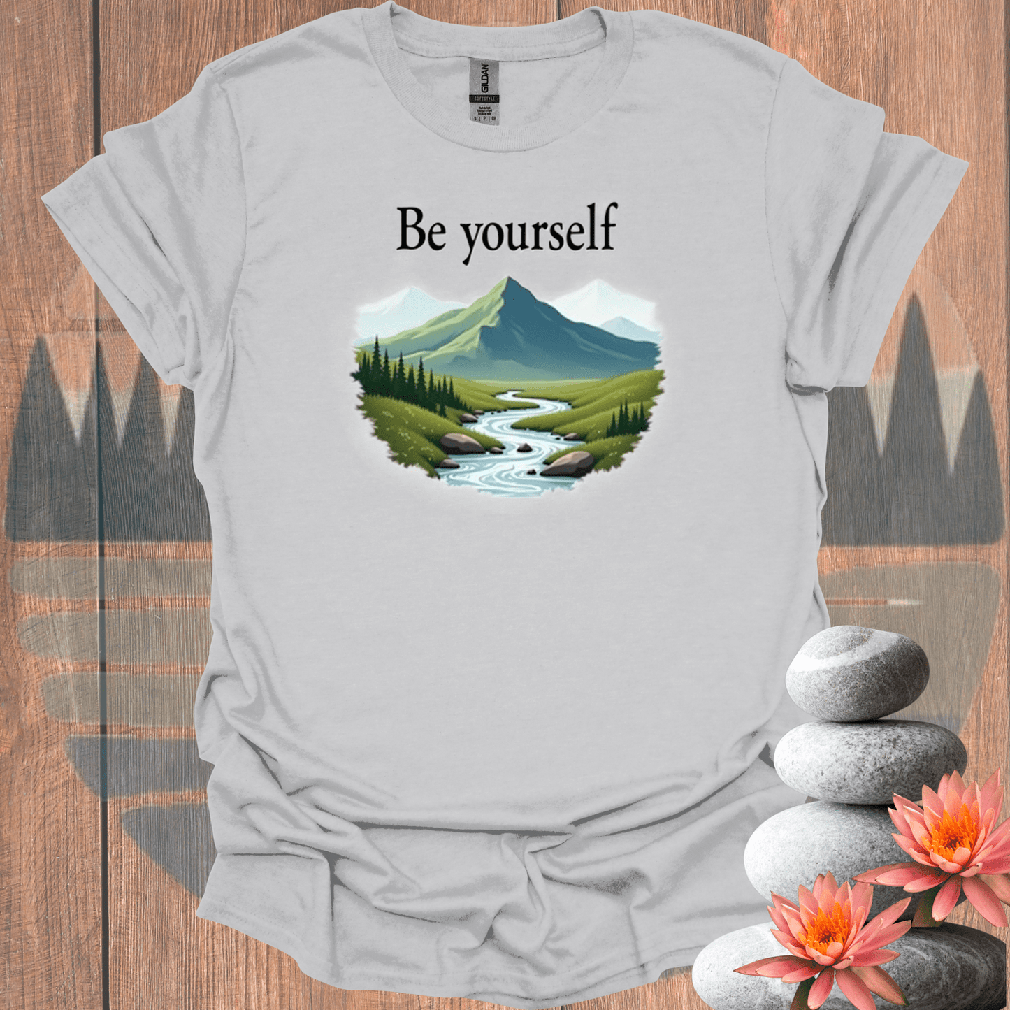 Printify T-Shirt Ice Grey / S Be Yourself LandscapeT-Shirt Be Yourself LandscapeT-Shirt 80142338158753096394