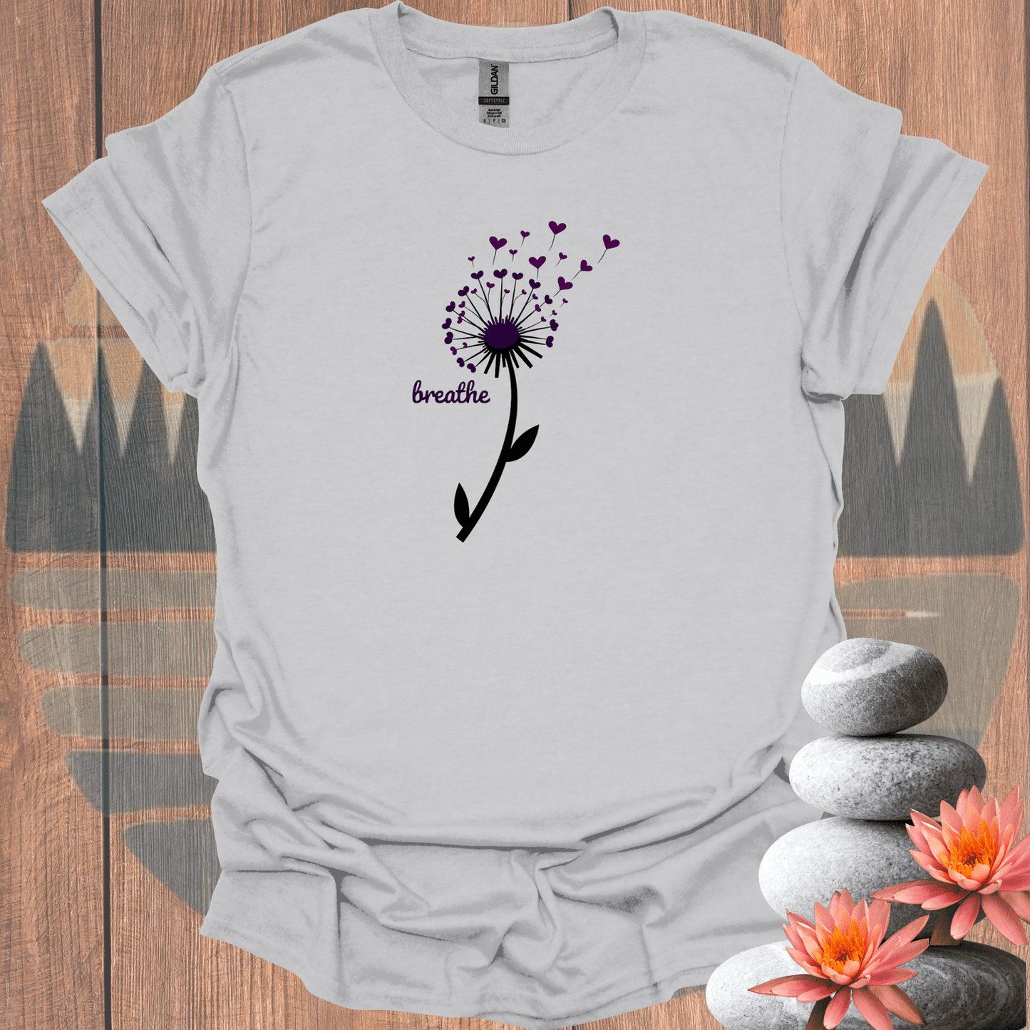 Printify T-Shirt Ice Grey / S Breathe Blowing Petals T-Shirt Breathe Blowing Petals T-Shirt 15189659695382251093