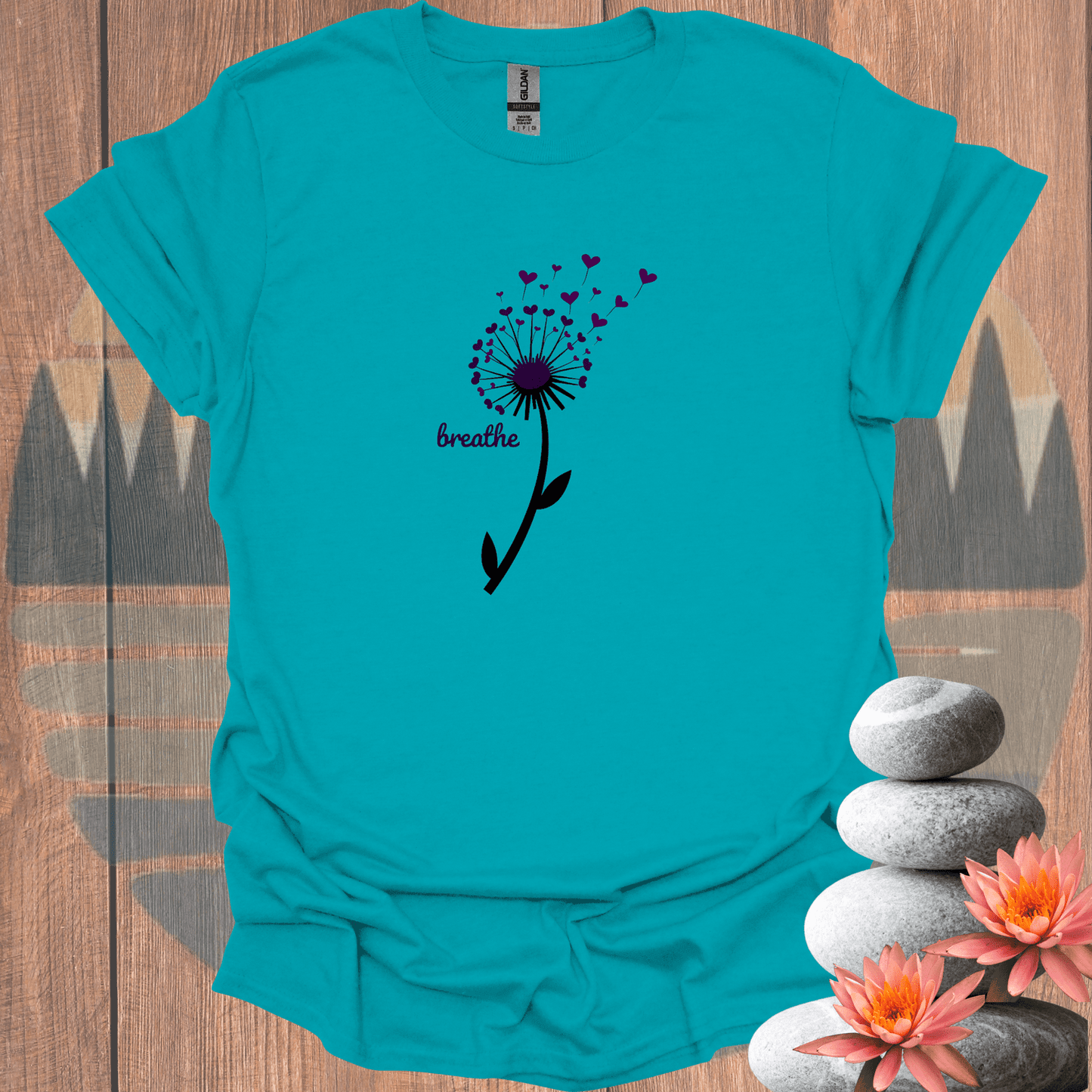 Printify T-Shirt Tropical Blue / S Breathe Blowing Petals T-Shirt Breathe Blowing Petals T-Shirt 30749816473198636640