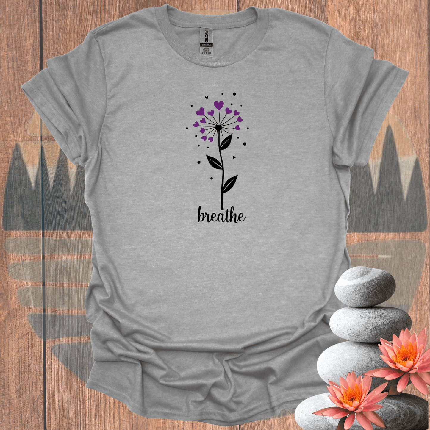 Printify T-Shirt Sport Grey / S Breathe Flower T-Shirt Breathe Flower T-Shirt 12397667299537689682