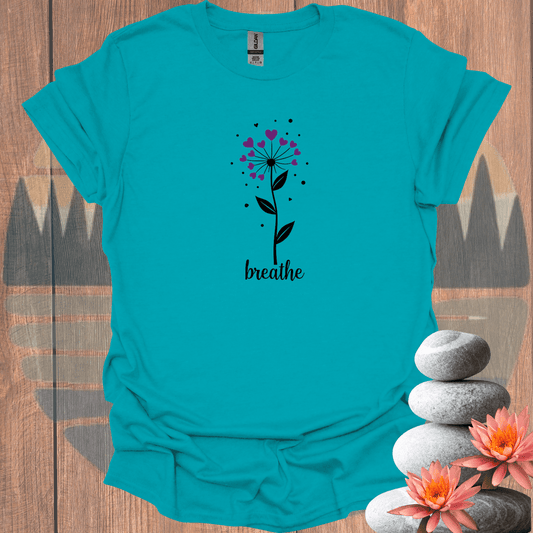 Printify T-Shirt Tropical Blue / S Breathe Flower T-Shirt Breathe Flower T-Shirt 13107345357212150294