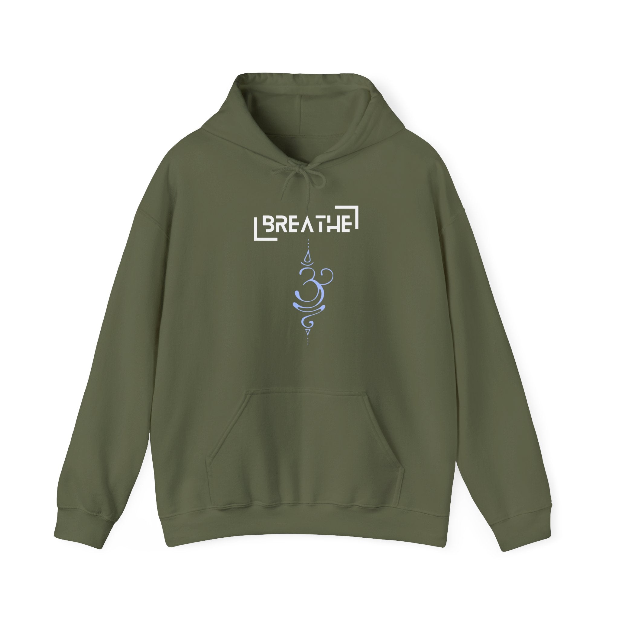 Printify Hoodie Military Green / S Breathe Parentheses Hoodie Breathe Parentheses Hoodie 10136425911219741395