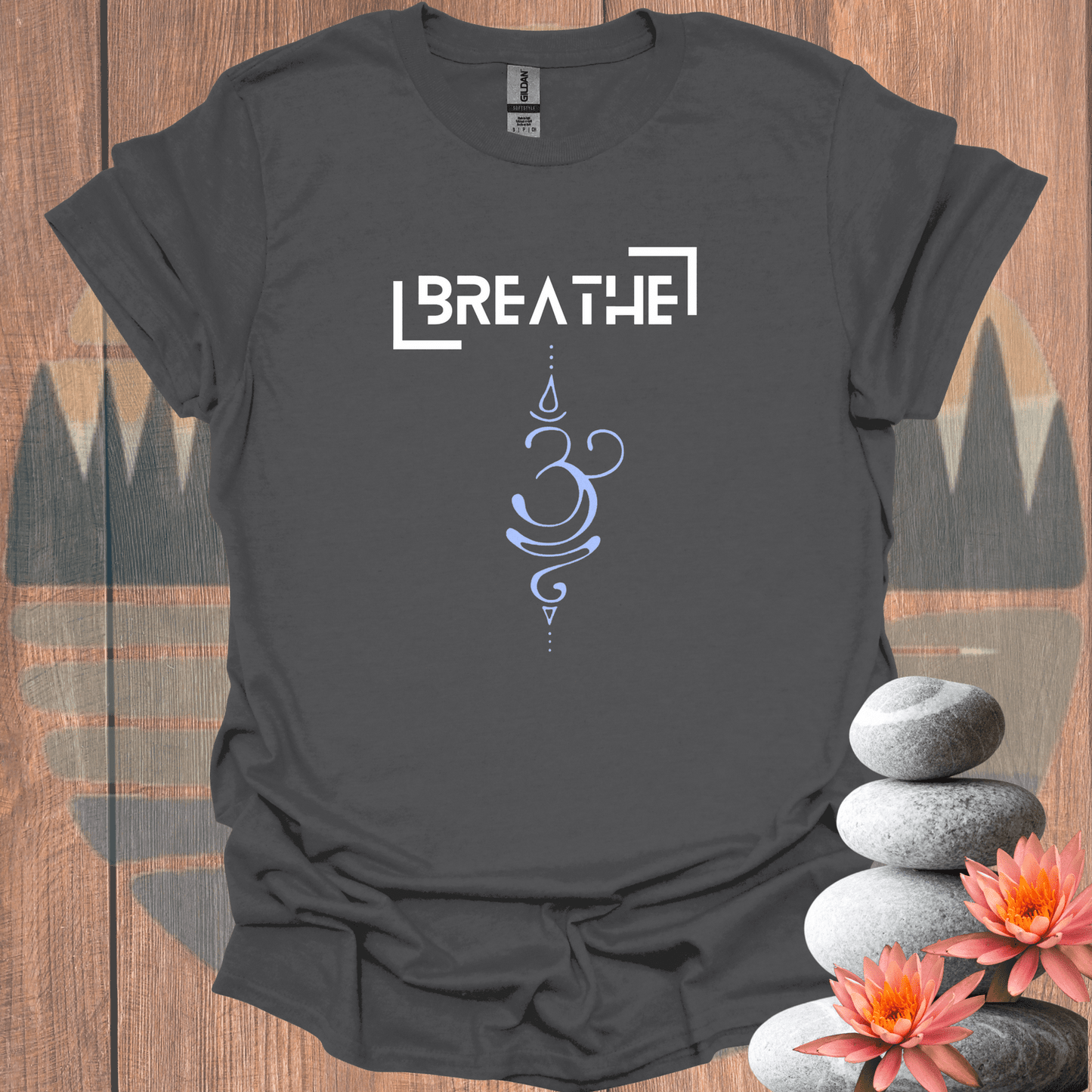 Printify T-Shirt Charcoal / S Breathe parentheses T-Shirt Breathe parentheses T-Shirt 25208206655635677608