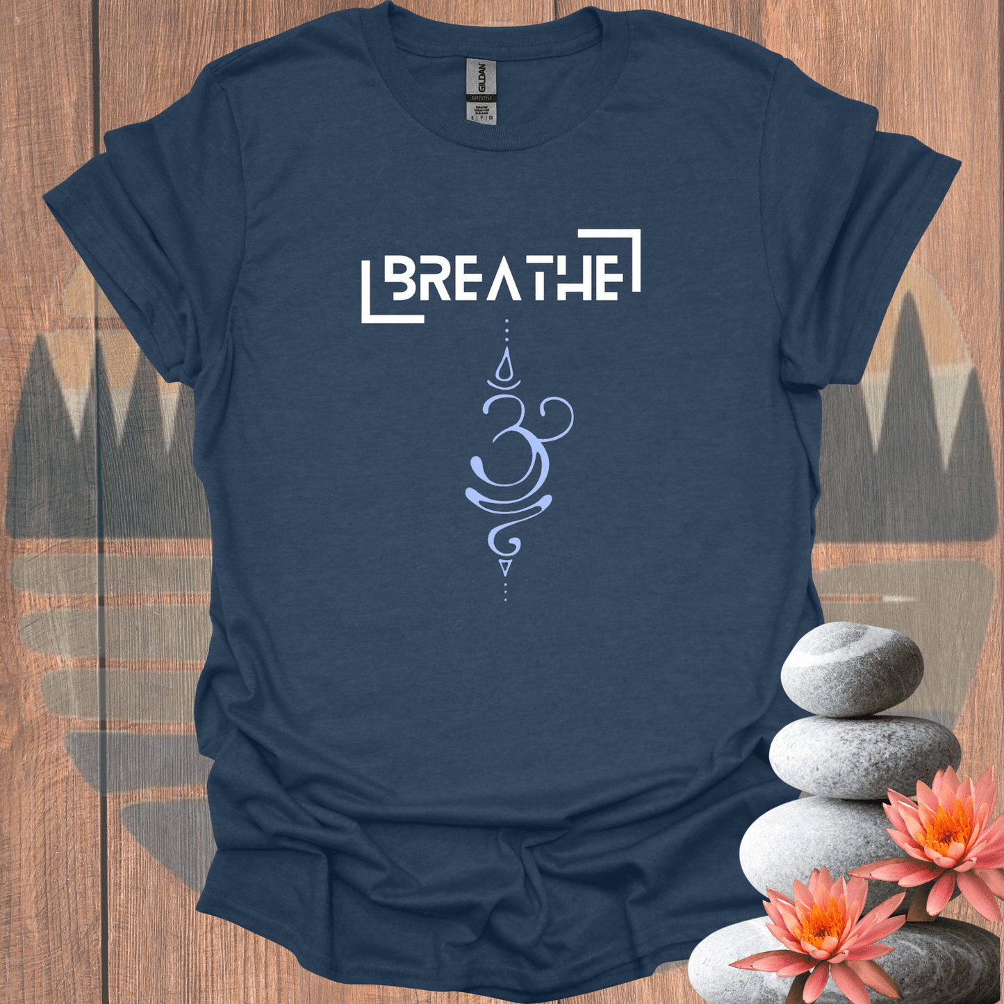 Printify T-Shirt Heather Navy / S Breathe parentheses T-Shirt Breathe parentheses T-Shirt 11607895057211448649