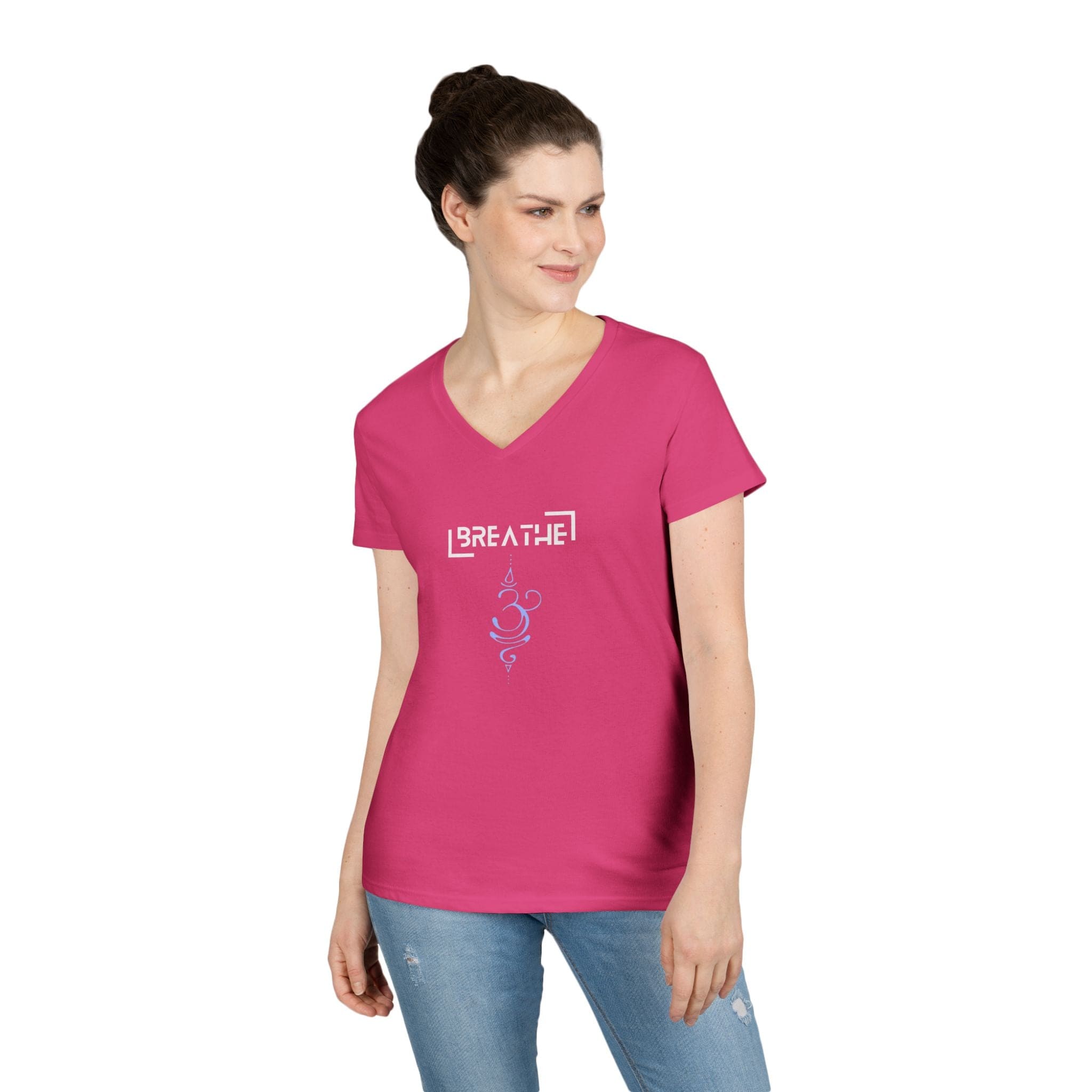 Printify V-neck Breathe Parentheses V-Neck Breathe Parentheses V-Neck