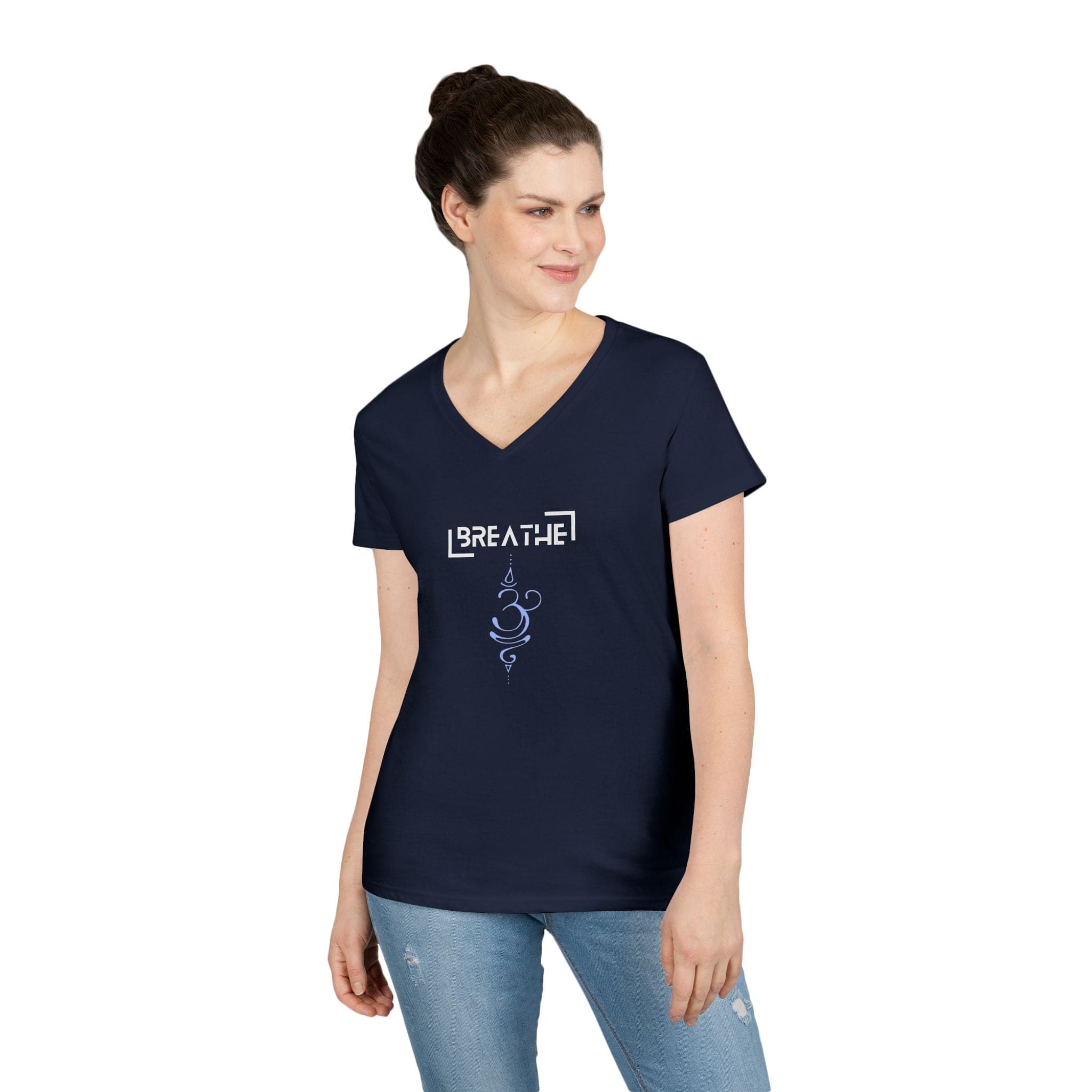 Printify V-neck Breathe Parentheses V-Neck Breathe Parentheses V-Neck