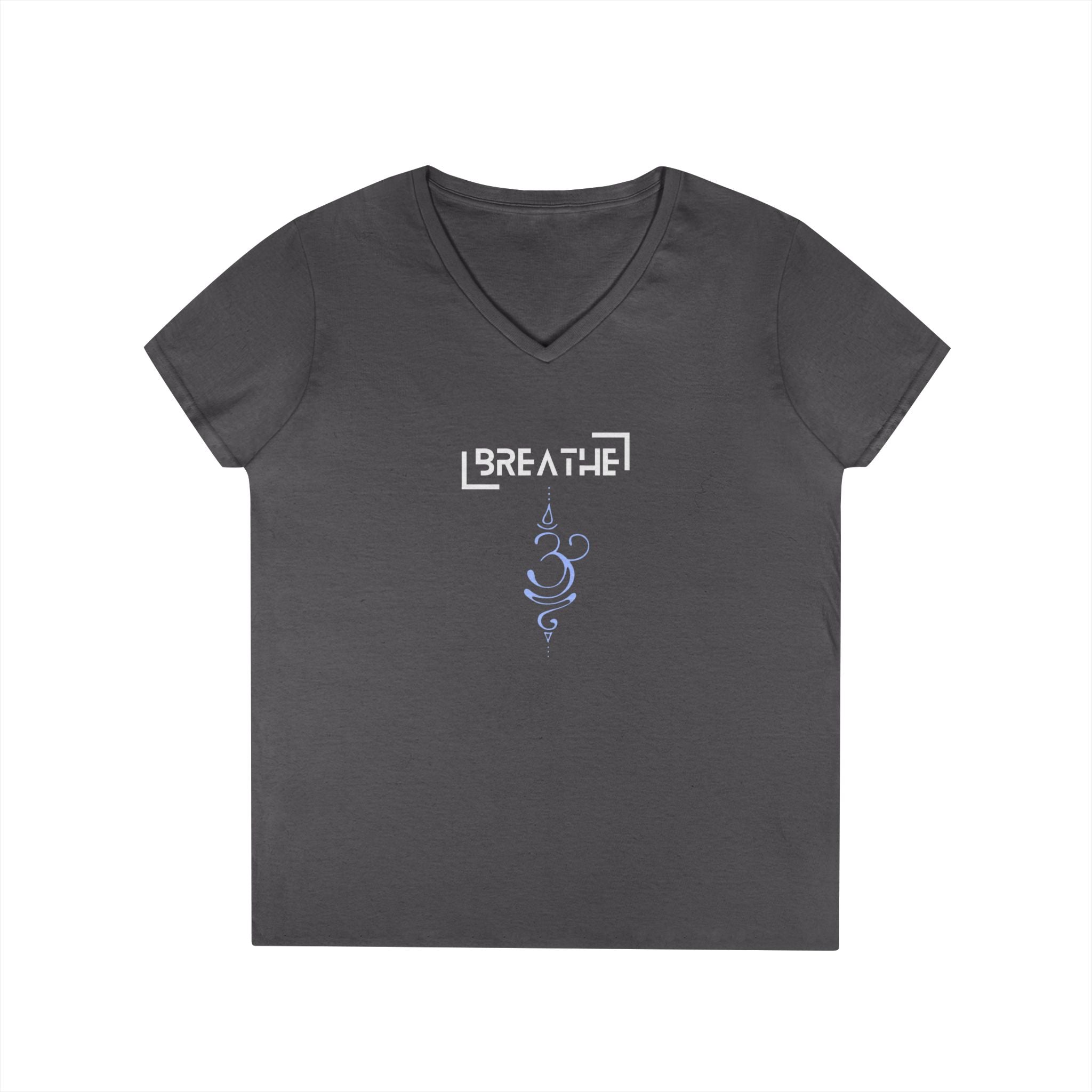Printify V-neck S / Charcoal Breathe Parentheses V-Neck Breathe Parentheses V-Neck 61273880365081754740