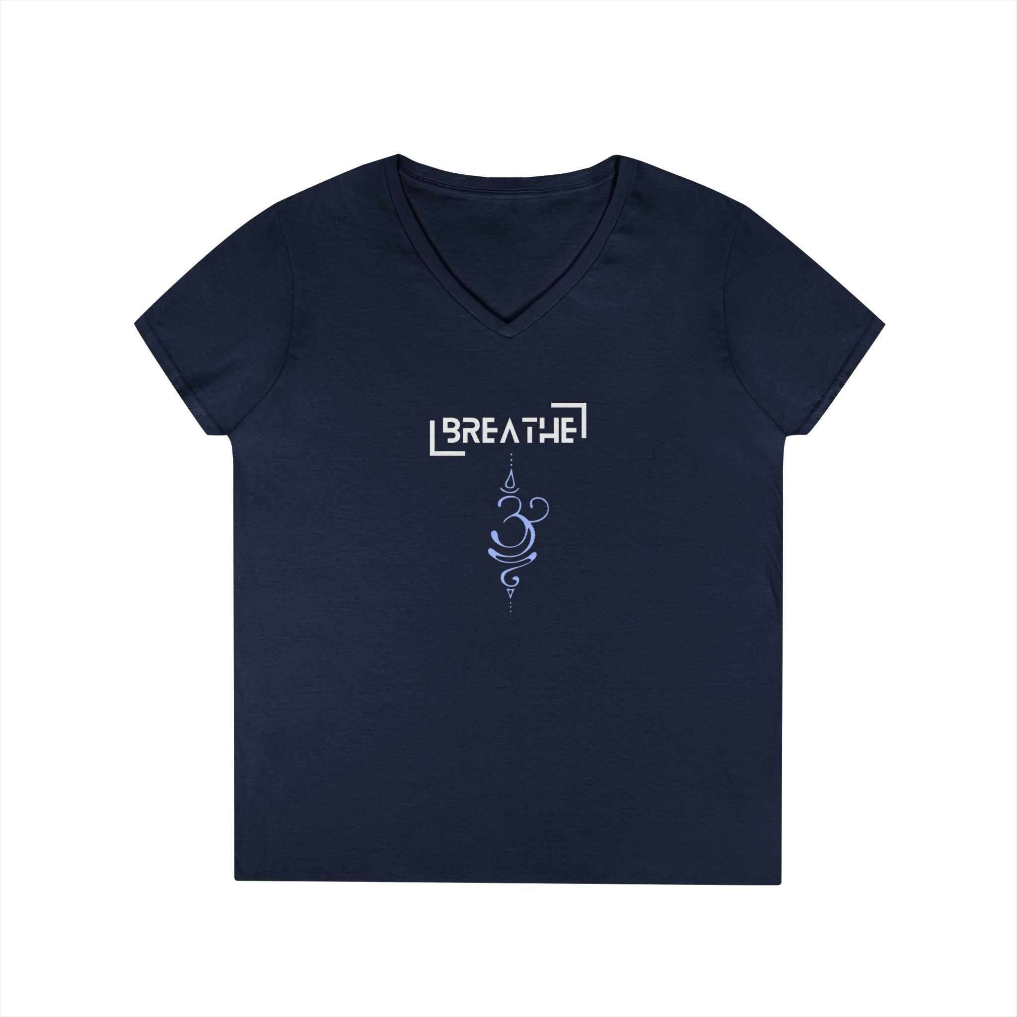 Printify V-neck S / Navy Breathe Parentheses V-Neck Breathe Parentheses V-Neck 41937426365571949011