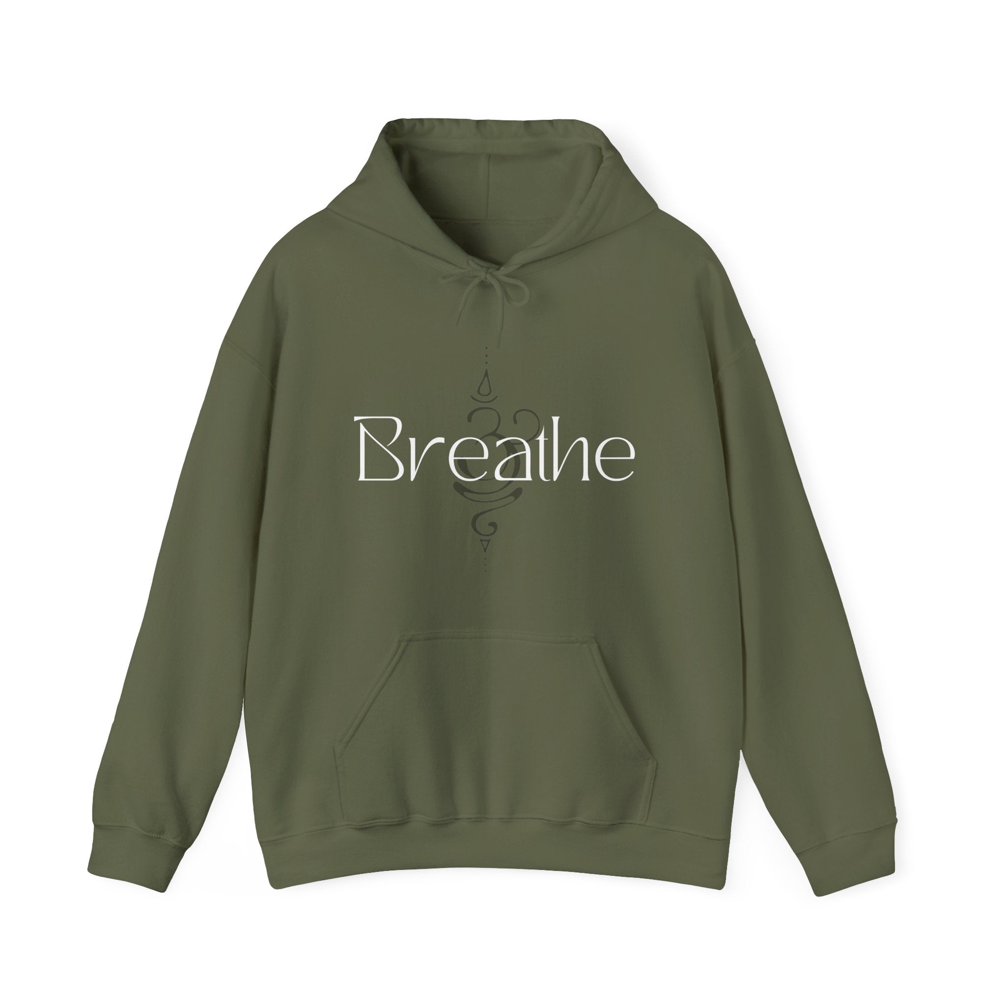 Printify Hoodie Military Green / S Breathe Symbol Hoodie Breathe Symbol Hoodie 16033596014216428062