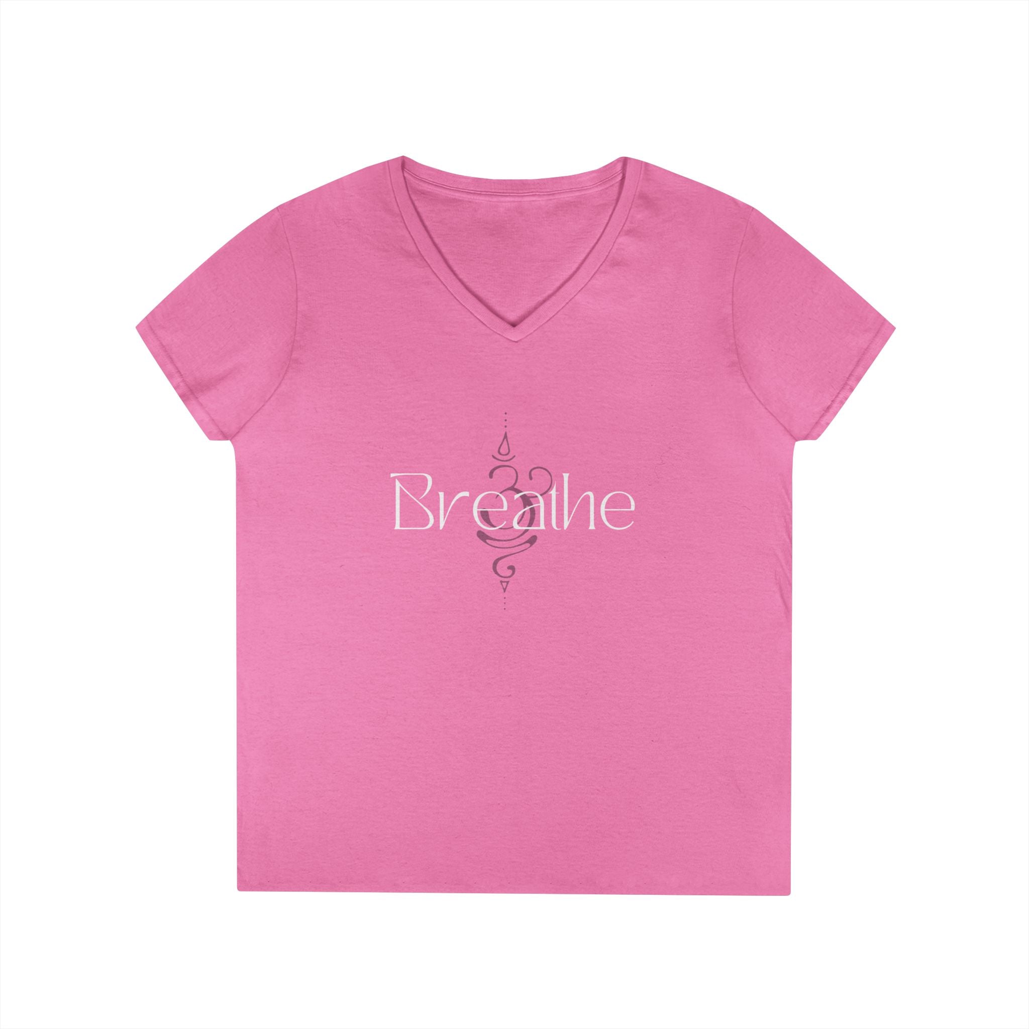 Printify V-neck S / Azalea Breathe Symbol V-Neck Breathe Symbol V-Neck 31099418871662082792