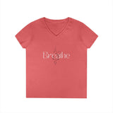Printify V-neck S / Coral Silk Breathe Symbol V-Neck Breathe Symbol V-Neck 13444632108365678309