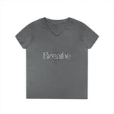Printify V-neck S / Graphite Heather Breathe Symbol V-Neck Breathe Symbol V-Neck 94432977189550291227