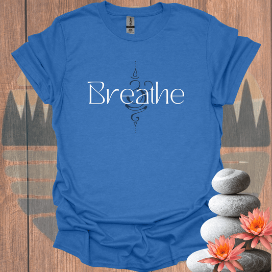 Printify T-Shirt Heather Royal / S Breathe with Background Symbol T-Shirt Breathe with Background Symbol T-Shirt 32527963559401058268