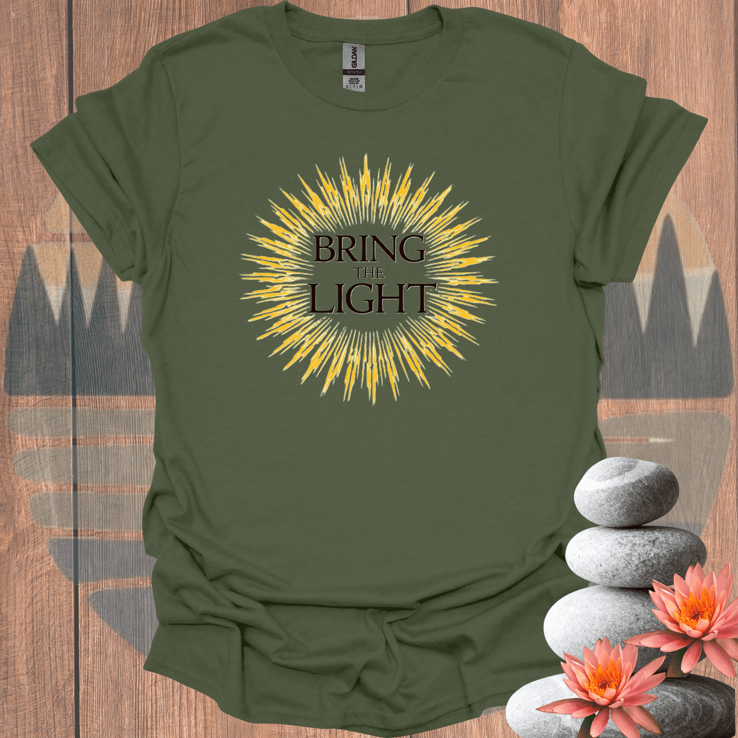 Printify T-Shirt Military Green / S Bring the Light T-Shirt Bring the Light T-Shirt 15015061344628548996