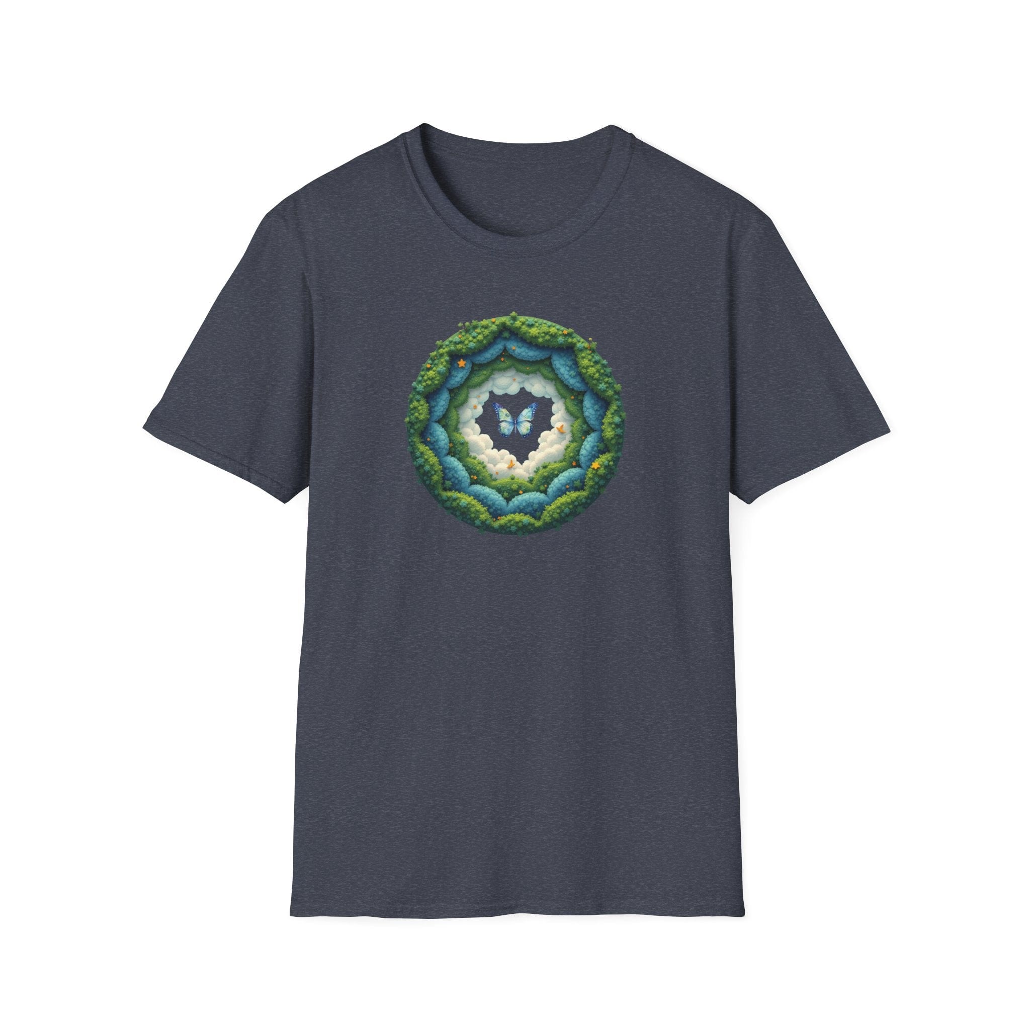 Printify T-Shirt Heather Navy / S Butterfly Clouds Butterfly Clouds 38498225322055998100