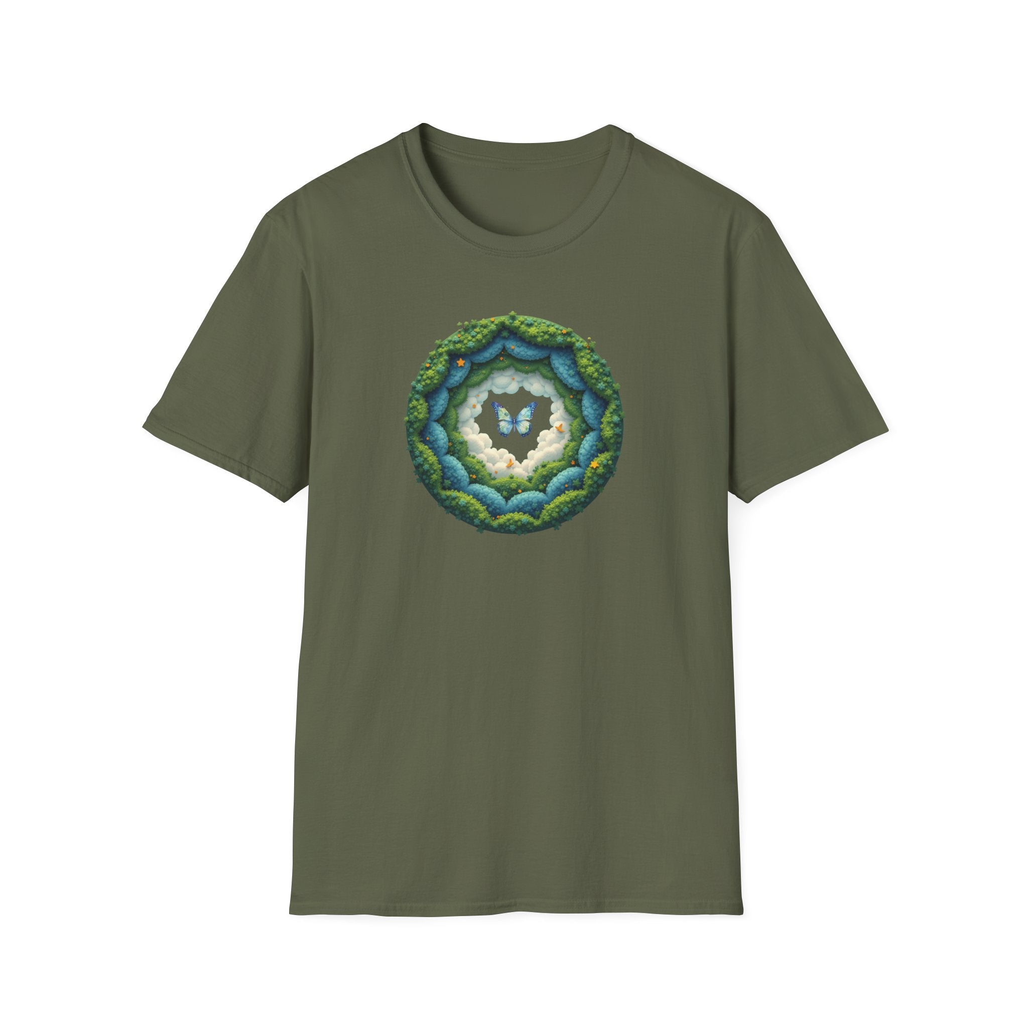 Printify T-Shirt Military Green / S Butterfly Clouds Butterfly Clouds 18295766032243709501