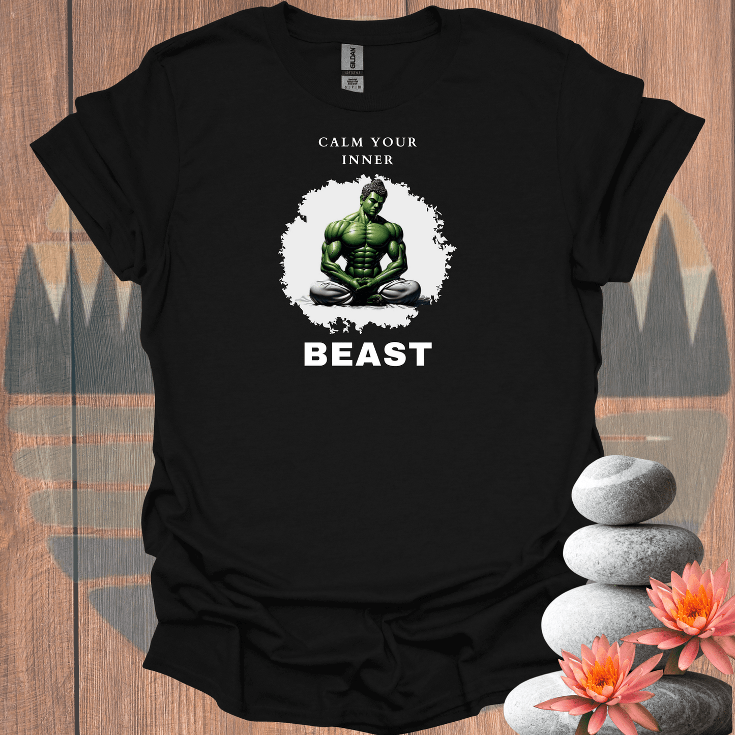 Printify T-Shirt Black / S Calm Your Inner Beast T-Shirt Calm Your Inner Beast T-Shirt 31171429756125579280