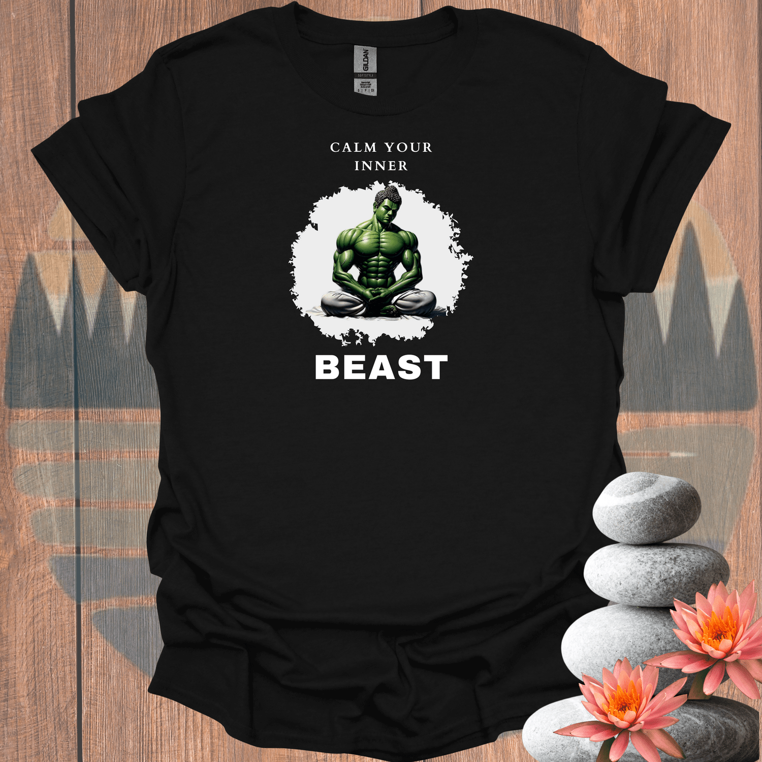 Printify T-Shirt Black / S Calm Your Inner Beast T-Shirt Calm Your Inner Beast T-Shirt 31171429756125579280