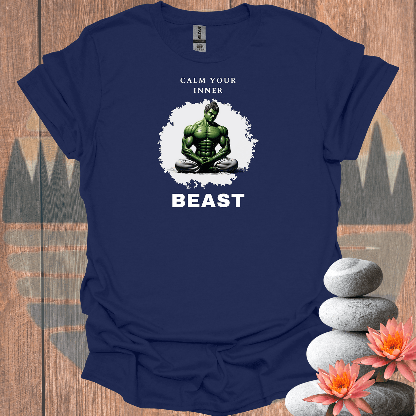 Printify T-Shirt Navy / S Calm Your Inner Beast T-Shirt Calm Your Inner Beast T-Shirt 18209280997752024288