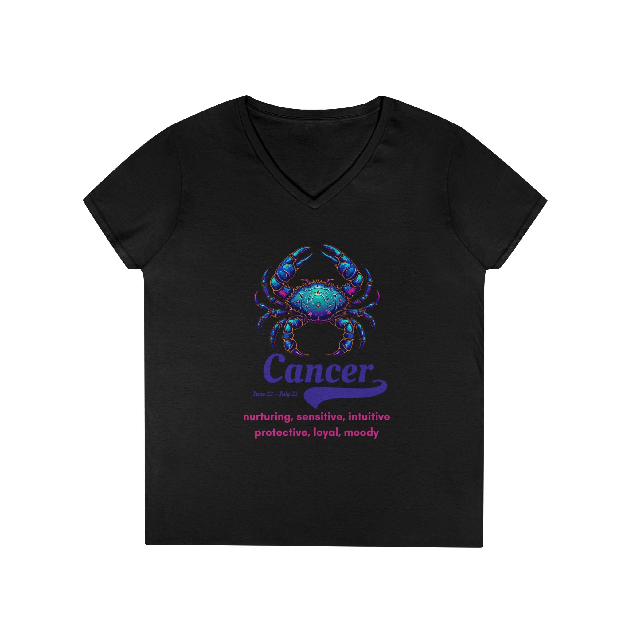 Printify V-neck S / Black Cancer Ladies' V-Neck T-Shirt Cancer Ladies' V-Neck T-Shirt 26506068904230604607